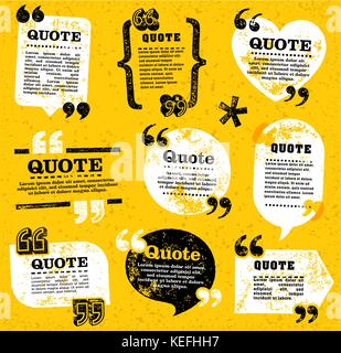 big set of vector grunge quote decoration labels for web and paper publishing Stock Vector