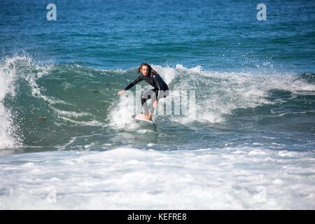 Surfer enjoying the waves at Avalon beach in Sydney,Australia Stock Photo