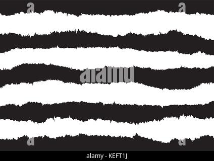 Torn paper strips on a black background Stock Vector