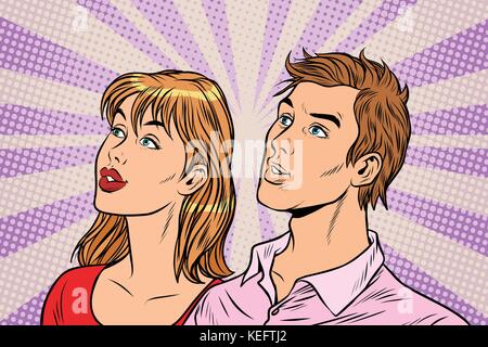 Beautiful couple man and woman Stock Vector