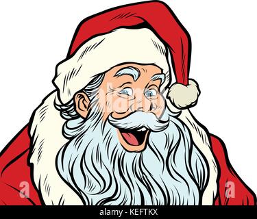 sly Santa Claus isolated on white background Stock Vector