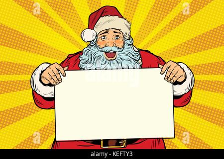 Joyful Santa Claus with poster template Stock Vector