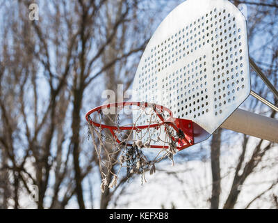 alone Basketball hoop in the park Stock Photo