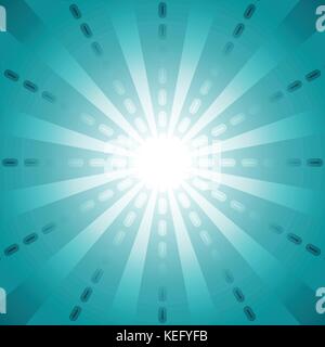 Green dash line with start burst in ther center for abstract background concept Stock Vector
