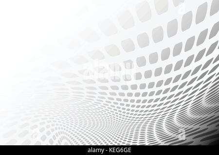 Grey ellipse pattern in perspective on white background for abstract background concept Stock Vector