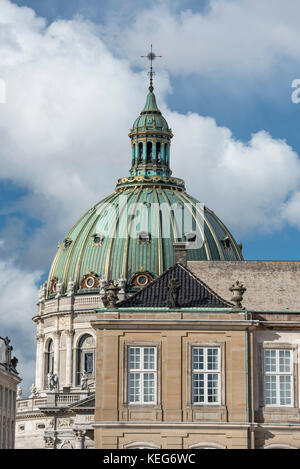 Dome of Frederiks Kirke and Amalienborg Palace Copenhagen Denmark April ...