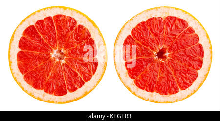 sliced grapefruit path isolated Stock Photo