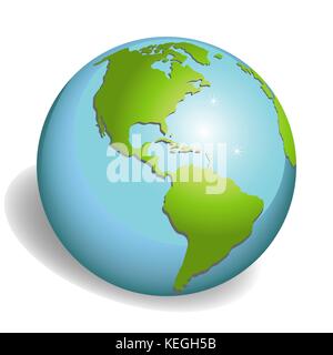 Earth globes isolated on white background Stock Vector