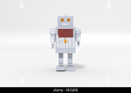 Toy Robot, isolated on white background. Stock Photo