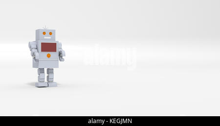 Toy Robot, isolated on white background. Stock Photo
