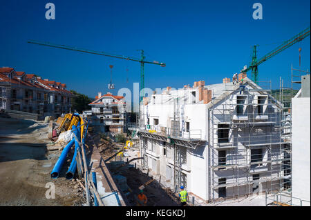 Housing development in San Vicente de la Barquera, Cantabria. There was EU funding for many building projects in Spain. Stock Photo