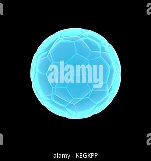 transparent light blue xray soccer  in 3D rendering Stock Photo