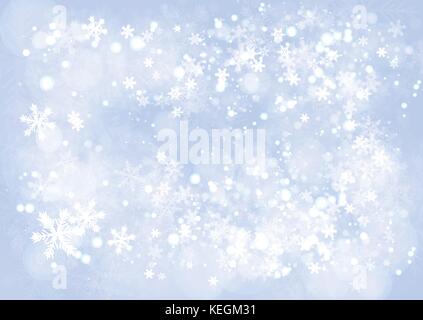 A3 blue gradient winter paper background with the snow and snowflake ...