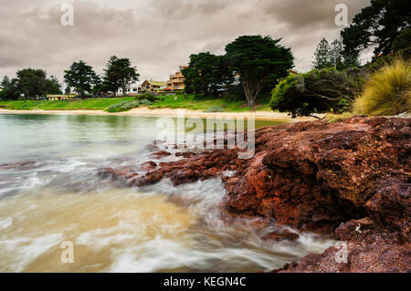 Dawn at the beach of Cowes on Phillip Island. Stock Photo