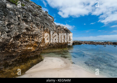 Rugged cliff at Stokes Bay. Stock Photo