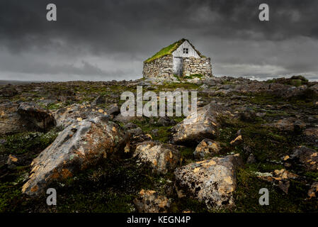 A tradionell shelter in the Westfjords of Iceland. Stock Photo