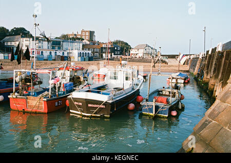 Fishing Boats in Broadstairs Harbour, Isle of Thanet, East Kent, UK Stock Photo