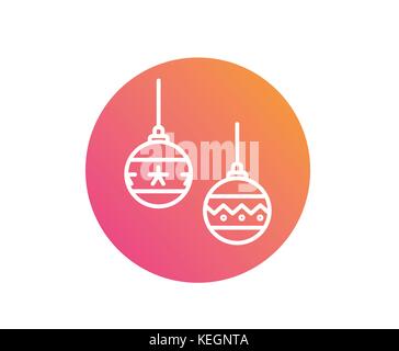 The vector colorful gradient Christmas ball decoration line icon Stock Vector