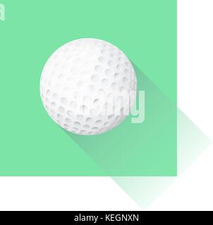 The isolated vector golf ball flat icon with shadow Stock Vector