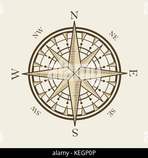 isolated nautical compass equipment in vector format Stock Vector