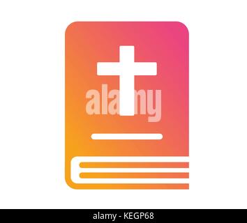The colorful gradient isolated glitter golden holy bible book icon ...
