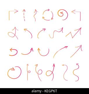 The Colorful gradient drawing arrow collection Stock Vector