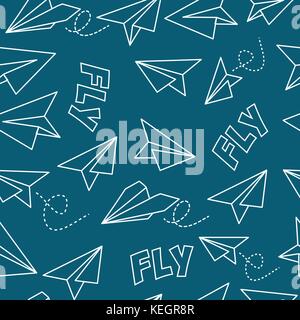 Seamless background with airplanes Stock Vector