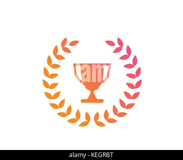 Golden gradient pink to orange award prize cup in vector format Stock Vector