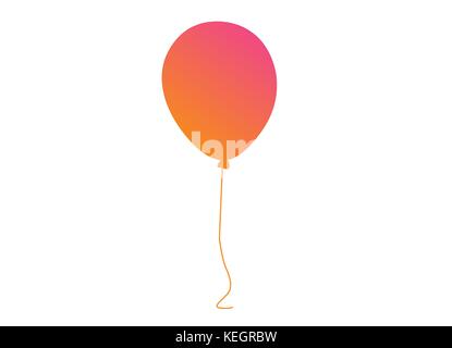 The vector pastel gradient pink to orange gathering event air balloon Stock Vector