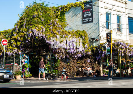 Street scene, Brunswick Street, Fitzroy, Victoria, Australia Stock Photo