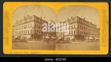 Fullerton's block, corner Dearborn and Washington Streets, by P. B. Greene Stock Photo