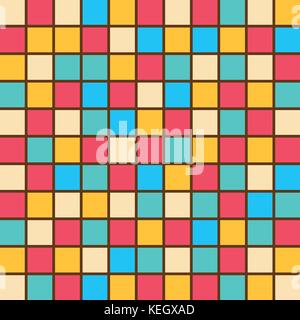 Colorful mosaic square block pattern for abstract background concept Stock Vector