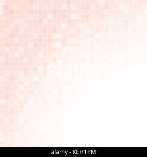 Pink pastel square grid mosaic background with white color in corner with abstract concept vector illustration Stock Vector