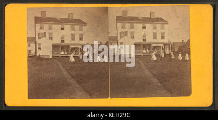 Group playing croquet in front of house or boarding house, by Joshua Appleby Williams 2 Stock Photo