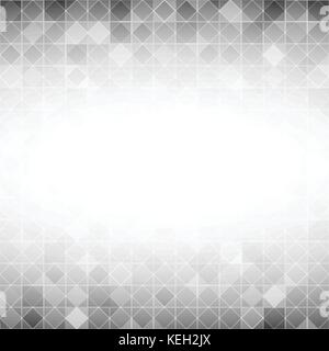 light grey square grid mosaic background with white color in center with abstract concept vector illustration Stock Vector