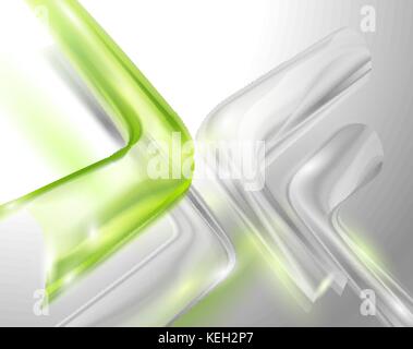 Abstract gray background with green elements Stock Vector