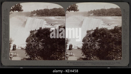 Marble whiteness of the seething waters, American and Luna Falls, Niagara, U.S.A, by Underwood & Underwood 2 Stock Photo