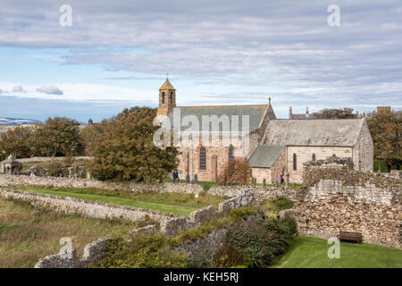 Lindisfarne Priory on Holy Island, Lindisfarne, England, UK Stock Photo