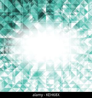 Variety green square pixel tile illusion mosaic abstract background Stock Vector