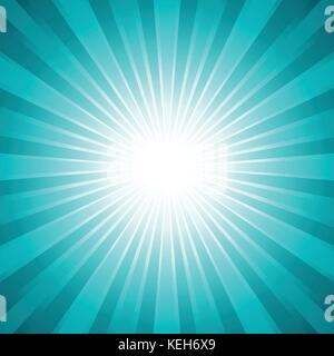 Green abstract background with start burst concept Stock Vector