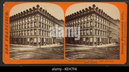 Cosmopolitan Hotel, cor. Bush and Sansome Streets, from Robert N. Dennis collection of stereoscopic views Stock Photo