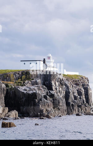 The Farne Lighthouse, Farne Islands, Inner Farne, Northumberland, North Sunderland Stock Photo