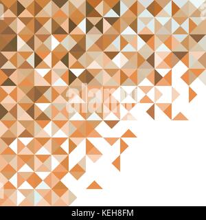 Variety Orange square pixel tile mosaic with copy space in the corner for abstract background concept Stock Vector