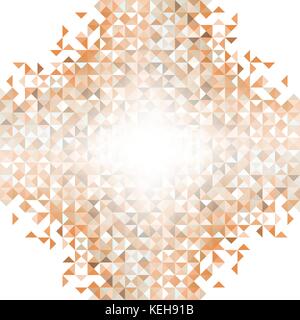 Variety Orange square pixel tile mosaic with copy space in the center for abstract background concept Stock Vector