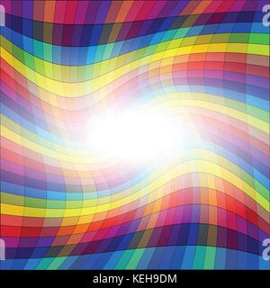 Twisted rainbow stripe abstract background Stock Vector
