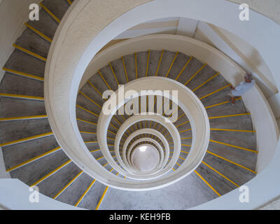 Spiral Staircase in the Seven story pagoda at the Chinese and Japanese Garden in Singapore Stock Photo