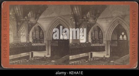 Interior of Reformed Church, 57th St. and Lexington Ave, from Robert N. Dennis collection of stereoscopic views Stock Photo
