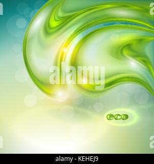 Abstract green background with water drops Stock Vector