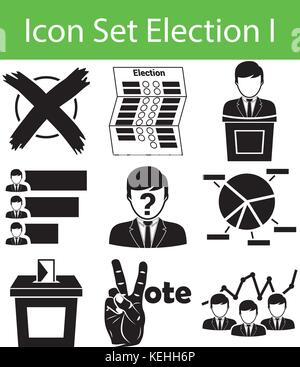 Icon Set Election I with 9 icons for the creative use in graphic design Stock Vector
