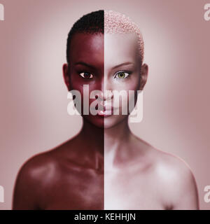 Woman with different skin colors Stock Photo